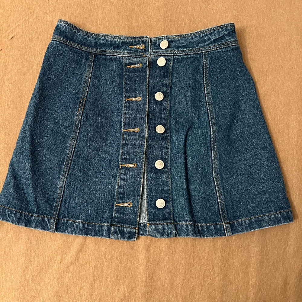 Denim Button Up Mini Skirt